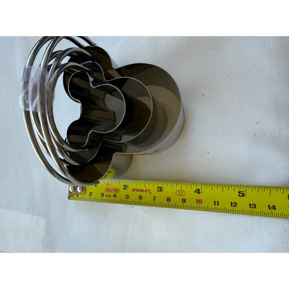 Disney Mickey Mouse Stainless Steel Nesting Cookie‎ Cutter Set 3 Piece Silver